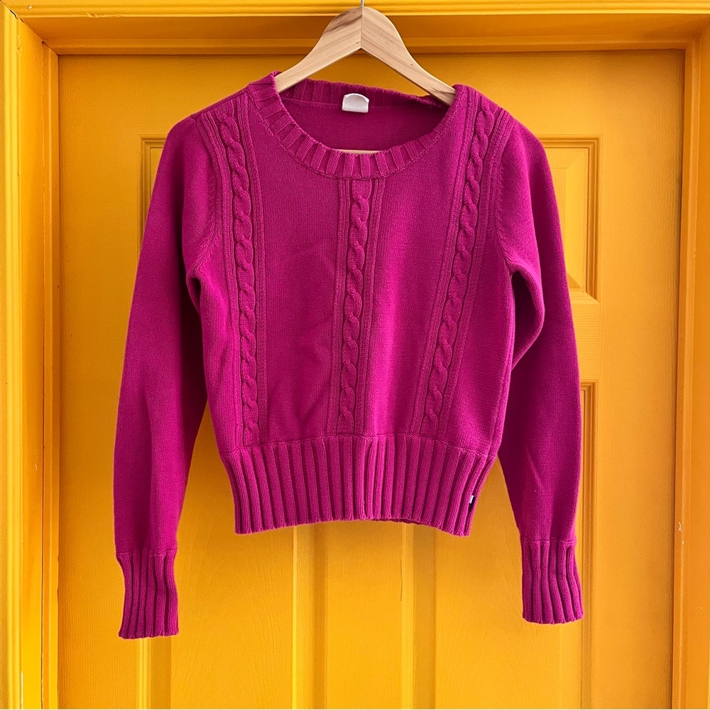 Tommy Hilfiger Women's Pink Cable Knit Sweater